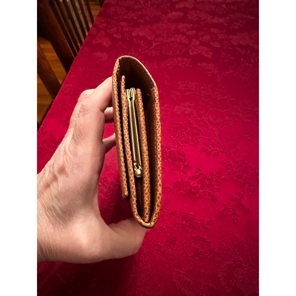 Celine Brown Textured Leather Kisslock Long Wallet - Picture 3 of 7